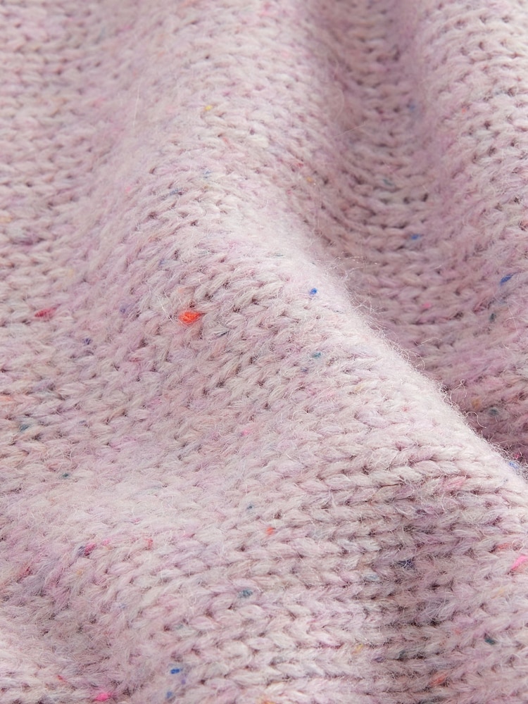 Pink Ruffle Neck Knitted 100% Cotton Jumper - Image 8 of 8