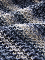 Chambray Blue Stripe Stitch Detail V-Neck Knitted Jumper - Image 7 of 7