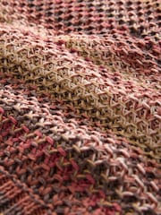 Rust Brown Stripe Stitch Detail V-Neck Knitted Jumper - Image 7 of 7