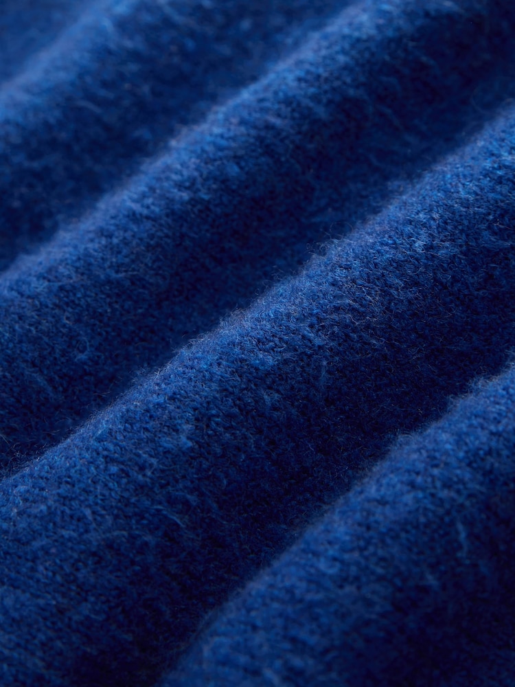Cobalt Blue 2-in-1 Smart Shirt Layer Knitted 100% Cotton Jumper - Image 6 of 6