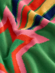 Bright Green Rainbow Star Crew Neck Jumper - Image 6 of 6