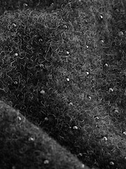 Grey Charcoal Bardot Off The Shoulder Embellished Sparkle Knitted Jumper - Image 7 of 7