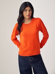 Orange Crew Neck Long Sleeve Jumper - Image 1 of 7