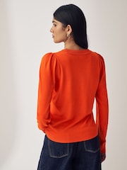 Orange Crew Neck Long Sleeve Jumper - Image 2 of 7