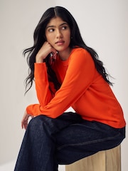 Orange Crew Neck Long Sleeve Jumper - Image 3 of 7