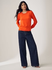 Orange Crew Neck Long Sleeve Jumper - Image 4 of 7
