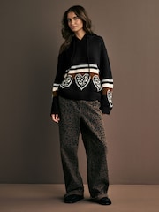 Black Heart Knitted Hoodie - Image 2 of 8