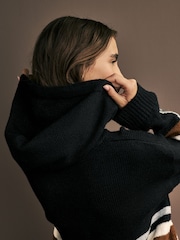 Black Heart Knitted Hoodie - Image 5 of 8