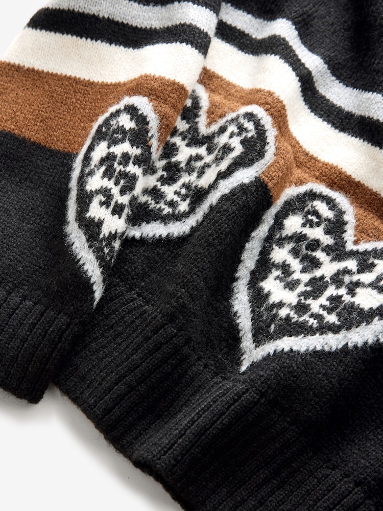 Black Heart Knitted Hoodie - Image 8 of 8