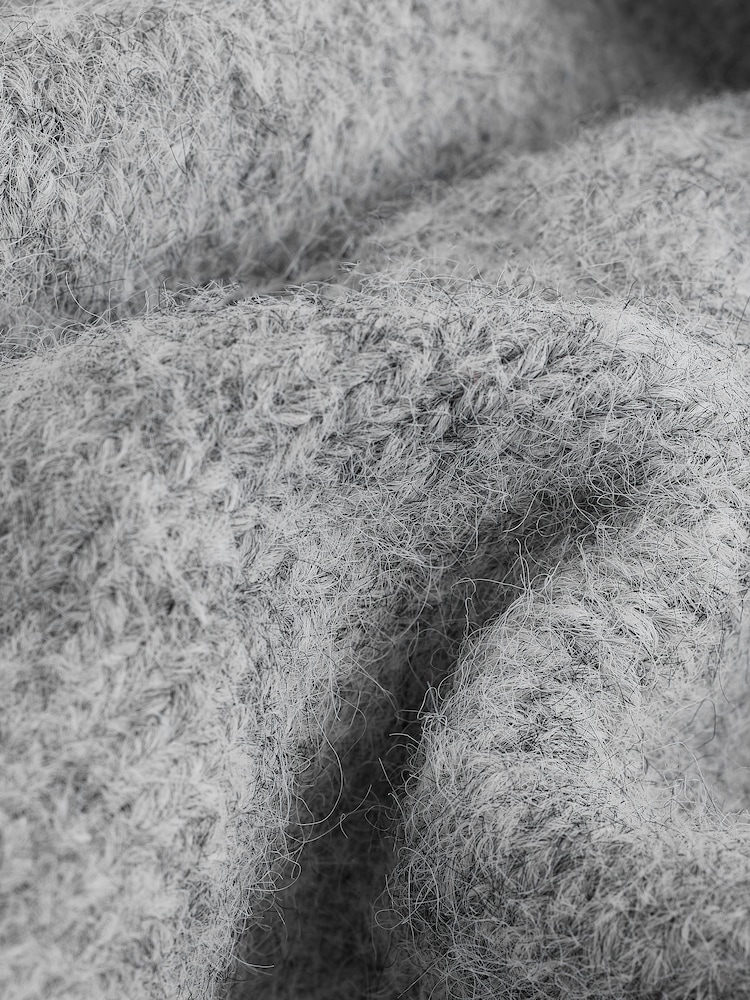 Grey Short Sleeve Crew Neck Jumper With Wool - Image 7 of 7
