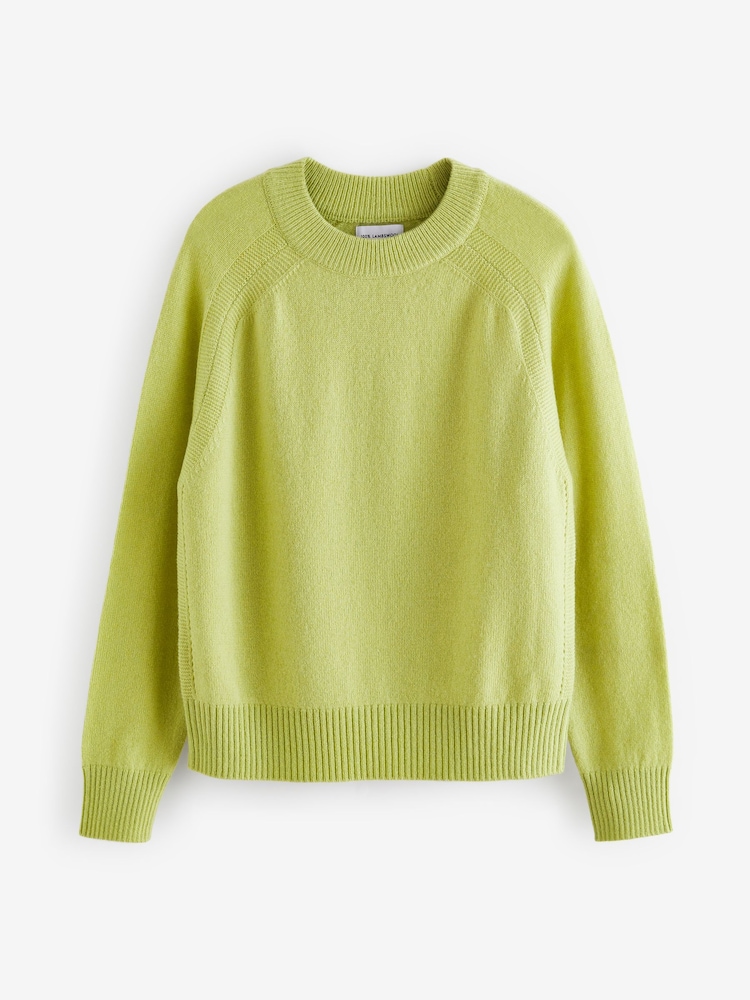 Lambswool Neon Green Jumper Mens Buy Lime Green Premium 100