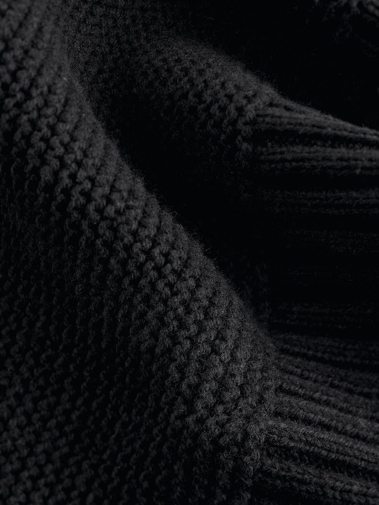 Black Stitch Detail Knitted V-Neck Tank Vest - Image 7 of 7