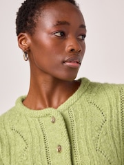 Green Gold Button Stitch Crew Cardigan - Image 5 of 8