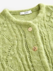 Green Gold Button Stitch Crew Cardigan - Image 7 of 8