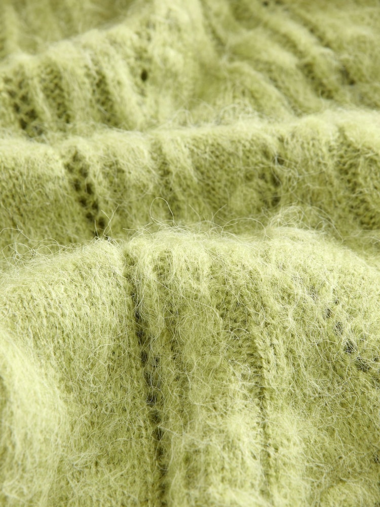 Green Gold Button Stitch Crew Cardigan - Image 8 of 8