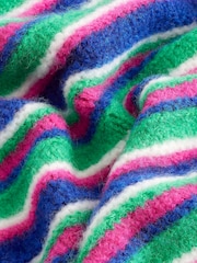 Multi Stripe Sleeveless Crew Neck Knitted Jumper Tank Vest Top with Wool - Image 7 of 7