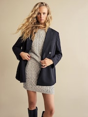 Grey Cable Knitted Mini Skirt With Wool - Image 1 of 6