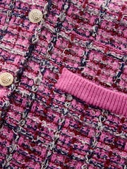 Pink - Ärmelloses kurzes A-Linien-Strickkleid mit Knopfleiste - Bild 7 von 7
