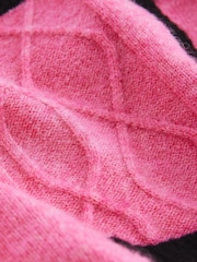Bright Pink Smart Contrast Tipped Knitted Co-ord Jacket - Image 9 of 9
