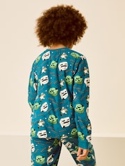 Teal Blue Minecraft Single Soft Touch Fleece Pyjamas with Elastane (5-16yrs) - Image 3 of 7