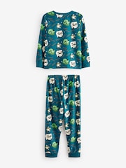 Teal Blue Minecraft Single Soft Touch Fleece Pyjamas with Elastane (5-16yrs) - Image 5 of 7
