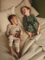Khaki/Cream Gruffalo Snuggle Pyjamas 2 Pack (9mths-9yrs) - Image 4 of 10