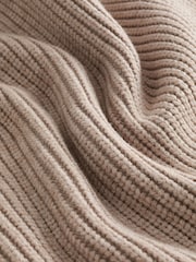 Neutral Longline Sleeveless Ribbed V-Neck Knitted Tank Vest Top - Image 7 of 7