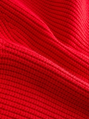 Red Longline Sleeveless Ribbed V-Neck Knitted Tank Vest Top - Image 7 of 7
