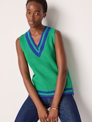 Bright Green Longline Sleeveless Ribbed V-Neck Knitted Tank Vest Top - Image 2 of 7