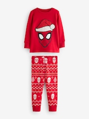 Red Christmas Spiderman 100% Cotton Single Snuggle Pyjamas (12mths-10yrs) - Image 2 of 2