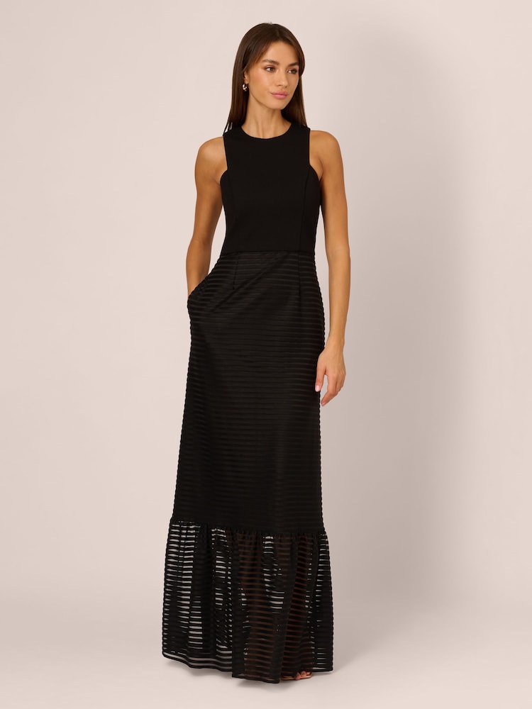 Adrianna By Adrianna Papell Shadow Stripe Gown - Image 1 of 7