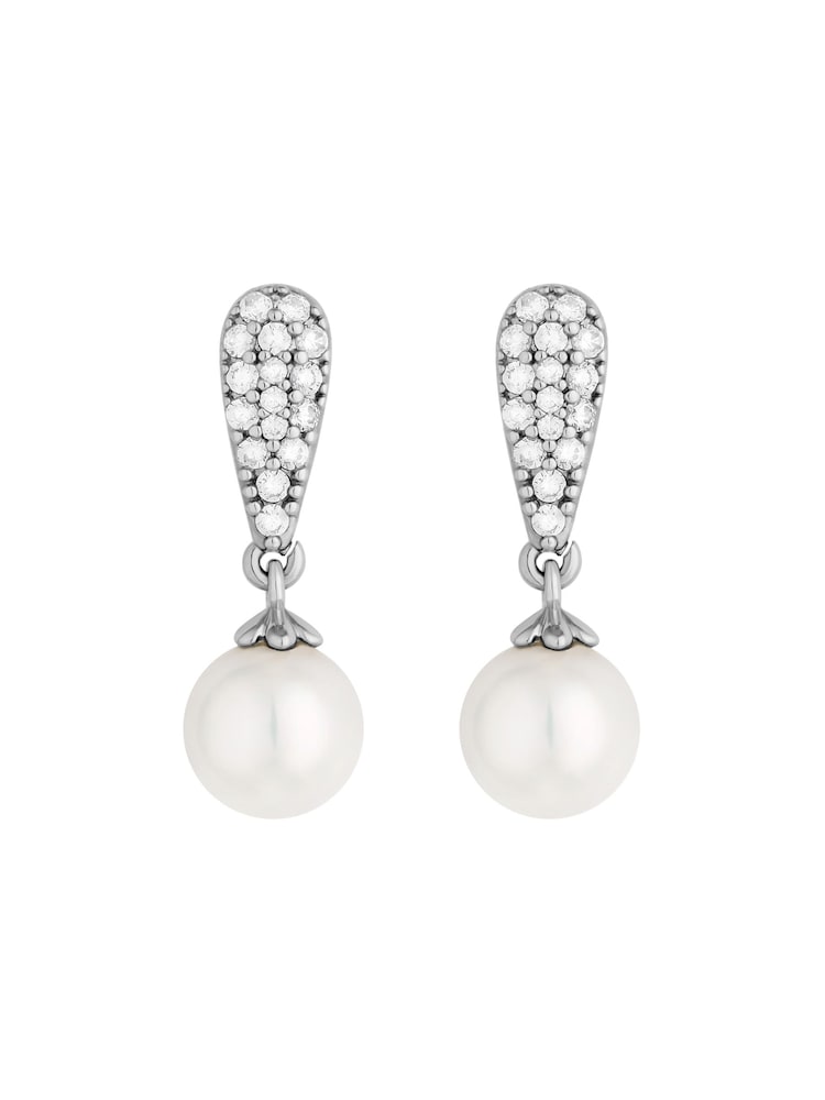 Jon Richard Silver Tone Teardrop Pearl Drop Earrings - Image 1 of 2
