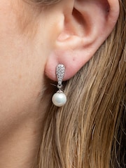 Jon Richard Silver Tone Teardrop Pearl Drop Earrings - Image 2 of 2