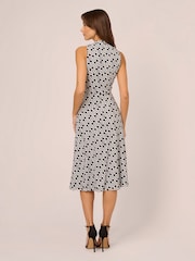 Adrianna Papell Printed Black Midi Dress - Image 2 of 7