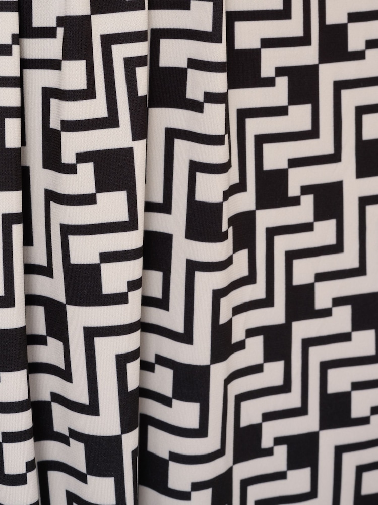 Adrianna Papell Printed Black Midi Dress - Image 7 of 7