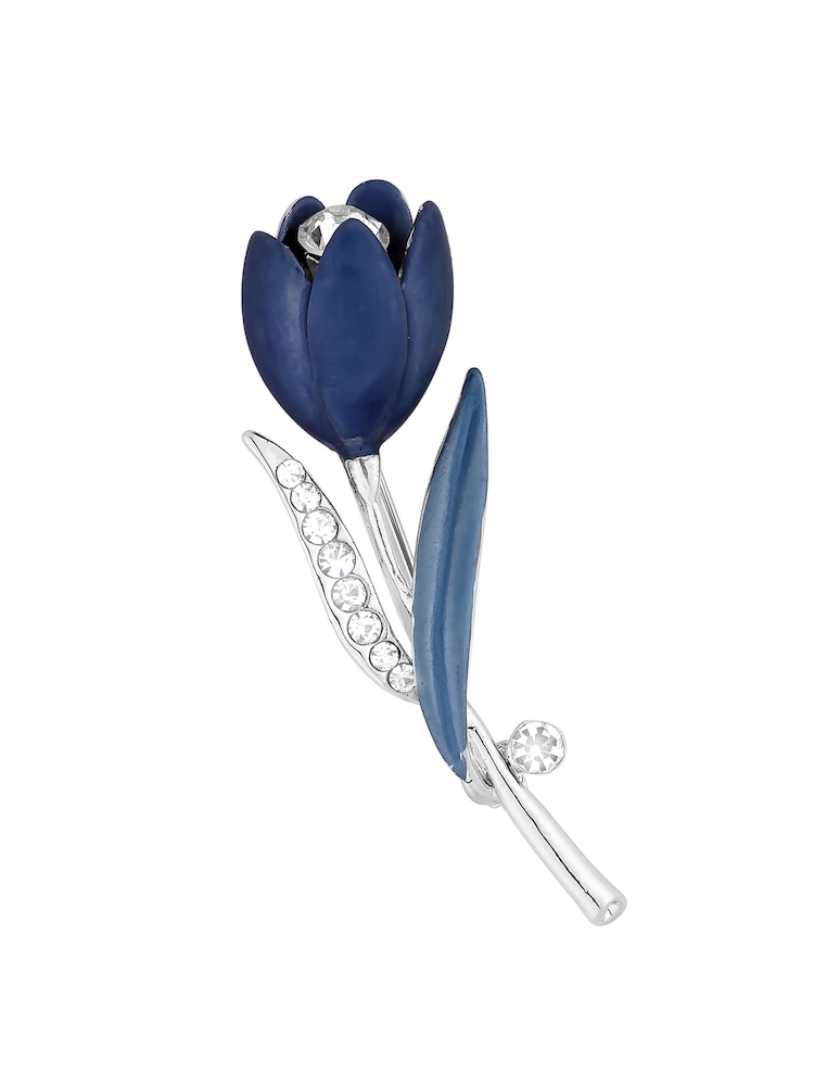 Jon Richard Silver Tone Gift Boxed Enamel Flower Brooch - Image 1 of 2
