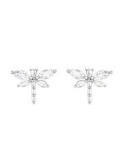 Jon Richard Silver Tone Cubic Zirconia Crystal Dragonfly Stud Earrings - Image 1 of 1