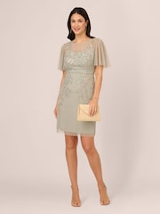 Adrianna Papell Cream Studio Beaded Cocktail Dress - Image 1 of 6