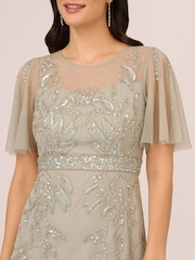 Adrianna Papell Cream Studio Beaded Cocktail Dress - Image 4 of 6