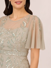 Adrianna Papell Cream Studio Beaded Cocktail Dress - Image 5 of 6