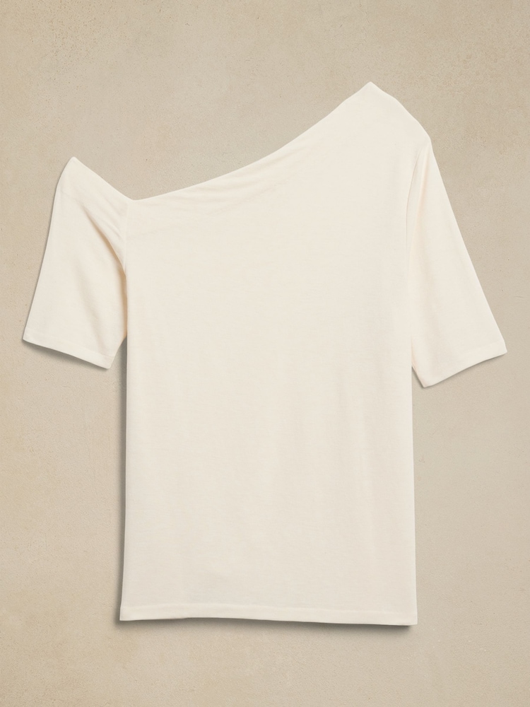Banana Republic Cream Asymmetrical Wool-Blend Top - Image 4 of 4 Banana Republic Cream Asymmetrical Wool-Blend Top - Image 4 of 4