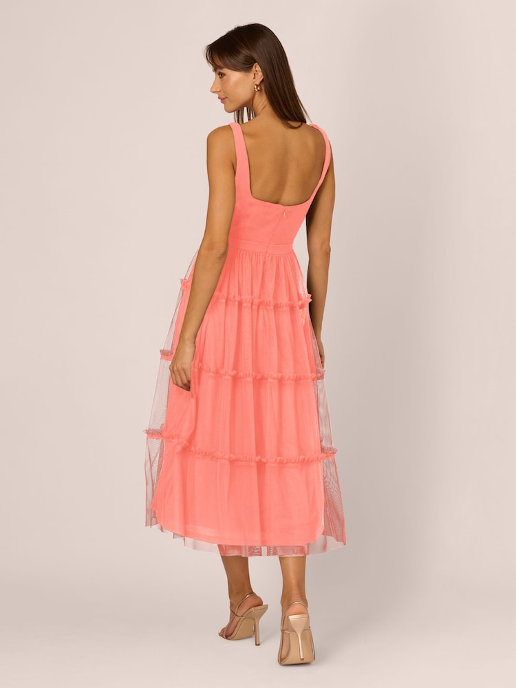 Adrianna By Adrianna Papell Knit And Mesh Midi Dress - Image 2 of 7