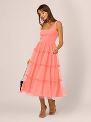 Adrianna By Adrianna Papell Knit And Mesh Midi Dress - Image 3 of 7