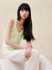 Banana Republic Green Teia Linen Tank Top - Image 1 of 1