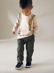Natural 100% Cotton Long Sleeve Printed Backpack T-Shirt (3mths-7yrs) - Image 2 of 7