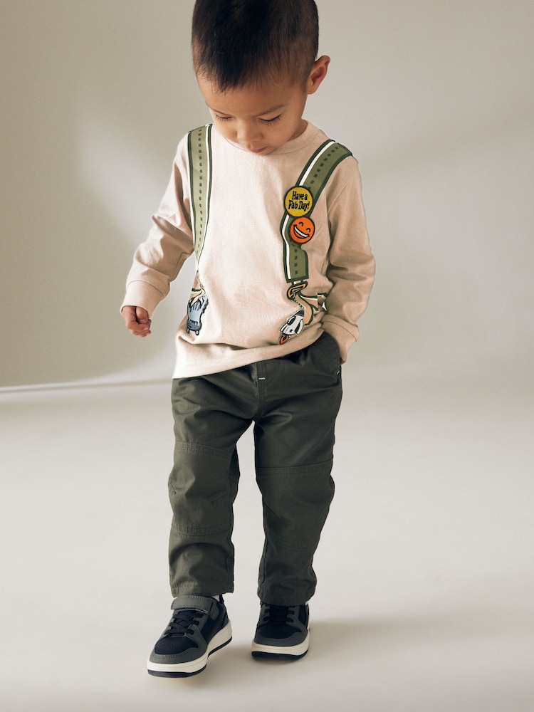 Natural 100% Cotton Long Sleeve Printed Backpack T-Shirt (3mths-7yrs) - Image 2 of 7