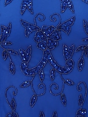 Adrianna Papell Blue Studio Bead Mesh Godet Gown - Image 7 of 7