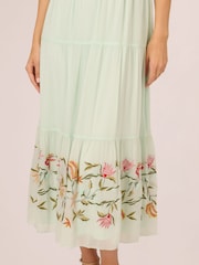 Adrianna Papell Green Bead Chiffon Halter Dress - Image 5 of 7