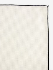 Black/White Textured Silk Lapel Pin And Pocket Square Set - Image 3 of 3