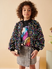 Multi Sequin Bomber Jacket (3-16yrs) - Image 1 of 7